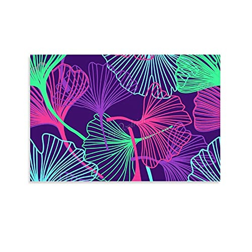 Cards and Envelopes Set Blank Colourful Leaves Pattern Leaf Neon Art Greeting Card for Birthday All Occasion 10x7 Inches
