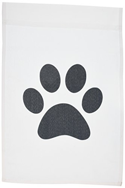 3dRose InspirationzStore Pet designs - Black paw print on white - animal pawprint - cute cartoon animal footprint eg dog or cat foot print - 12 x 18 inch Garden Flag (fl_161514_1) 3dRose InspirationzStore Pet designs - Black paw print on white - animal pawprint - cute cartoon animal footprint eg dog or cat foot print - 12 x 18 inch Garden Flag (fl_161514_1)