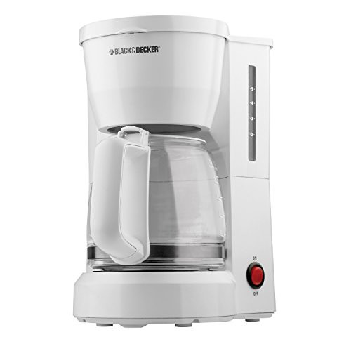 BLACK+DECKER 5-Cup Coffeemaker with Glass Carafe, White, DCM600W BLACK+DECKER 5-Cup Coffeemaker with Glass Carafe, White, DCM600W