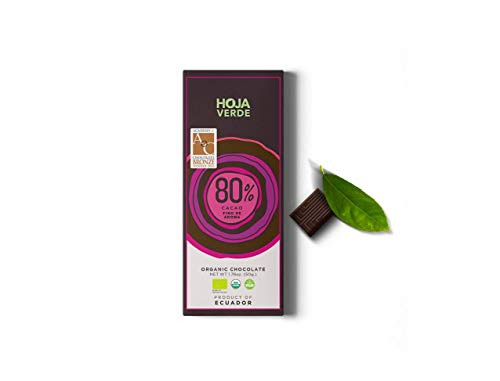 Hoja Verde Dark Chocolate Bars Organic Dairy Free Chocolate 80 percent Pure Cacao Vegan Natural Non-GMO and Gluten Free Pack of 3 Hoja Verde Dark Chocolate Bars Organic Dairy Free Chocolate 80 percent Pure Cacao Vegan Natural Non-GMO and Gluten Free Pack of 3