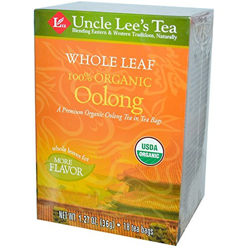 Uncle Lee s Tea 100 Organic Oolong Tea Whole Leaf 18 Tea Bags 1 27 oz 36 g
