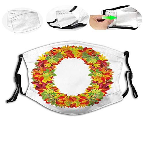 Comfortable Windproof maskAutumn Season Inspired Uppercase O in Tones with Summer and Spring Leaves?Printed Facial decorations for adult Comfortable Windproof maskAutumn Season Inspired Uppercase O in Tones with Summer and Spring Leaves?Printed Facial decorations for adult
