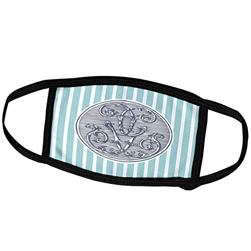 3dRose Letter G- Vintage Distressed Mirror Cipher Initial Over Blue. - Face Covers -fc-237194-2- 3dRose Letter G- Vintage Distressed Mirror Cipher Initial Over Blue. - Face Covers -fc-237194-2-