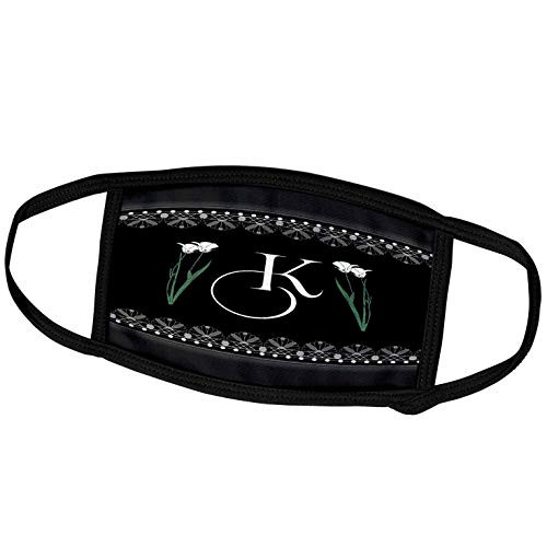 3dRose SmudgeArt Designs 2016 - Typography - Monogram - K - Face Covers -fc-242986-2-
