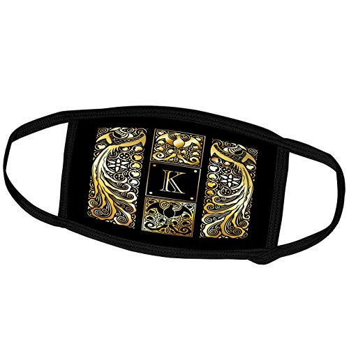 3dRose Image of Art Nouveau Peacocks- Monogram Letter K- not foil. - Face Covers -fc-298070-2- 3dRose Image of Art Nouveau Peacocks- Monogram Letter K- not foil. - Face Covers -fc-298070-2-