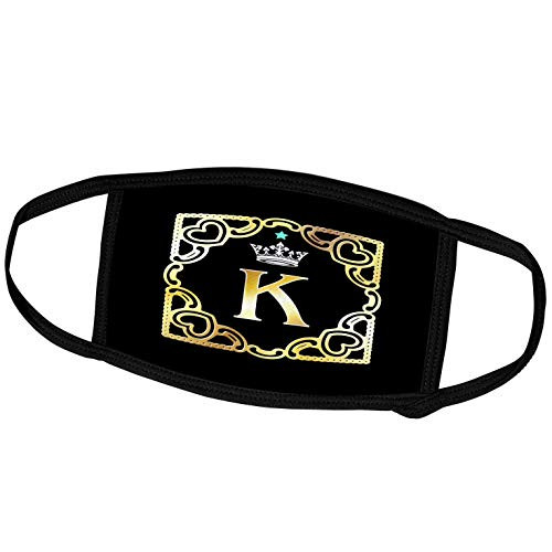 3dRose Letter K- Image of Monogram with Crown and Blue Star- not Metal. - Face Covers -fc-299124-2- 3dRose Letter K- Image of Monogram with Crown and Blue Star- not Metal. - Face Covers -fc-299124-2-
