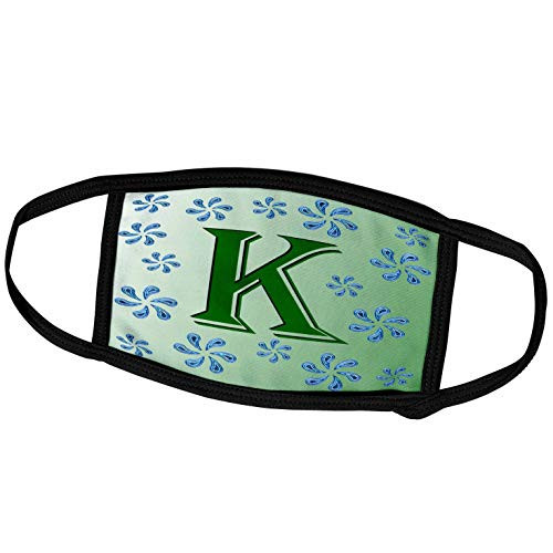 3dRose Monogram - K - SmudgeArt Monograms are a Vibrant and Versatile. - Face Covers -fc-48884-1-