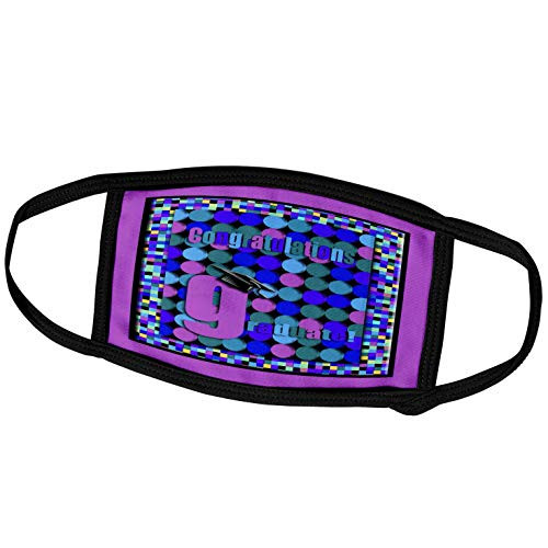 3dRose Beverly Turner Graduation Design - Congratulations G is for Graduate with Cap Bright Dots and Squares Pink - Face Masks -fm-101977-1- 3dRose Beverly Turner Graduation Design - Congratulations G is for Graduate with Cap Bright Dots and Squares Pink - Face Masks -fm-101977-1-