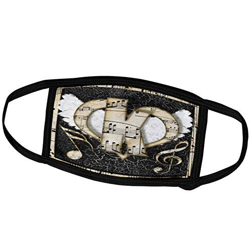 3dRose Dooni Designs Monogram Initial Designs - Song Angel Initial Letter K - Face Masks -fm-102871-1-
