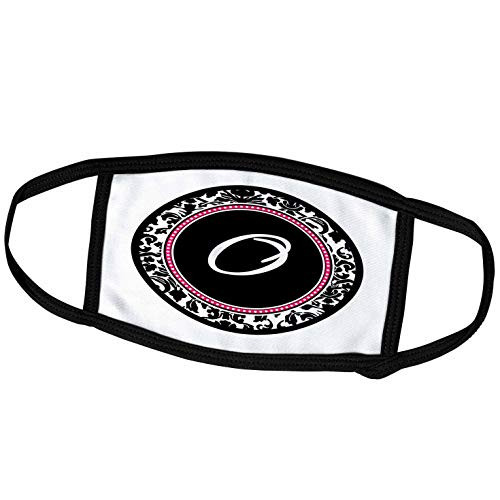 3dRose InspirationzStore Monograms - Letter O Stylish Monogrammed Circle - Girly Personal Initial Personalized Black Damask with hot Pink - Face Masks -fm-154607-3- 3dRose InspirationzStore Monograms - Letter O Stylish Monogrammed Circle - Girly Personal Initial Personalized Black Damask with hot Pink - Face Masks -fm-154607-3-