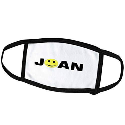 3dRose Florene - Names II - Print of Joan with Smiley Face for O - Face Masks -fm-204830-2-
