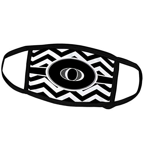 3dRose BrooklynMeme Designs - Black and White Chevron Monogram Initial O - Face Masks -fm-222077-2-