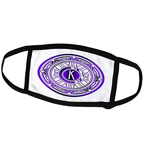 3dRose Russ Billington Art Deco Monograms - Initial K Purple Art Deco Monogram - Face Masks -fm-241485-2- 3dRose Russ Billington Art Deco Monograms - Initial K Purple Art Deco Monogram - Face Masks -fm-241485-2-