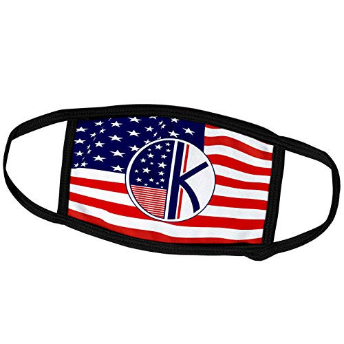 3dRose Russ Billington Monograms- American Art Deco - Patriotic Art Deco Monograms- Initial Letter K - Face Masks -fm-251887-3- 3dRose Russ Billington Monograms- American Art Deco - Patriotic Art Deco Monograms- Initial Letter K - Face Masks -fm-251887-3-