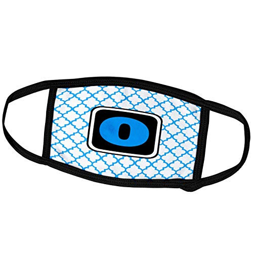 3dRose BrooklynMeme Designs - Blue Pattern Monogram Initial O - Face Masks -fm-252288-2-