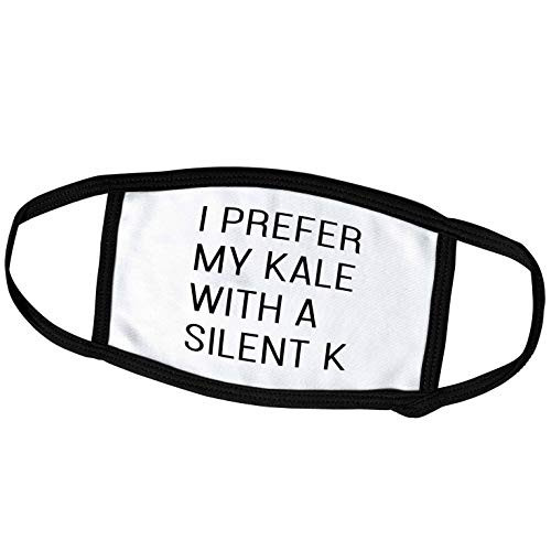 3dRose Tory Anne Collections Quotes - I Prefer My Kale with A Silent K - Face Masks -fm-292554-2-