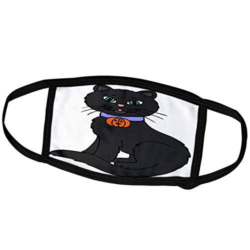 3dRose TDSwhite Halloween - Black Halloween Cat Jack O Lantern Collar Tag - Face Masks -fm-296923-3- 3dRose TDSwhite Halloween - Black Halloween Cat Jack O Lantern Collar Tag - Face Masks -fm-296923-3-