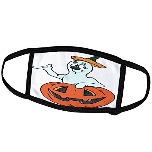 3dRose TDSwhite Halloween - Cute Halloween Ghost Jack O Lantern Pumpkin - Face Masks -fm-296925-2- 3dRose TDSwhite Halloween - Cute Halloween Ghost Jack O Lantern Pumpkin - Face Masks -fm-296925-2-