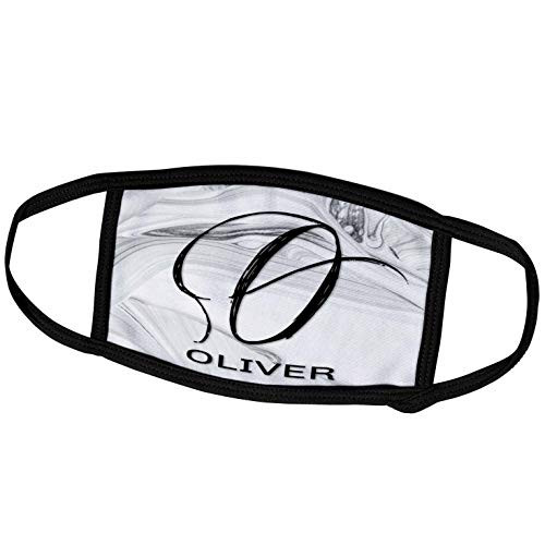 3dRose BrooklynMeme Monograms - White Marble Monogram O - Oliver - Face Masks -fm-305742-3-