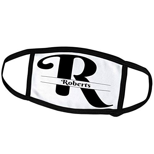 3dRose BrooklynMeme Monograms - Bold Script Monogram R - Roberts - Face Masks -fm-305756-2-