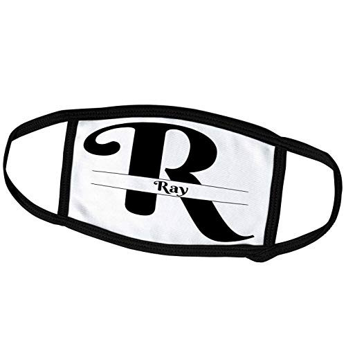 3dRose BrooklynMeme Monograms - Bold Script Monogram R - Ray - Face Masks -fm-305767-2-