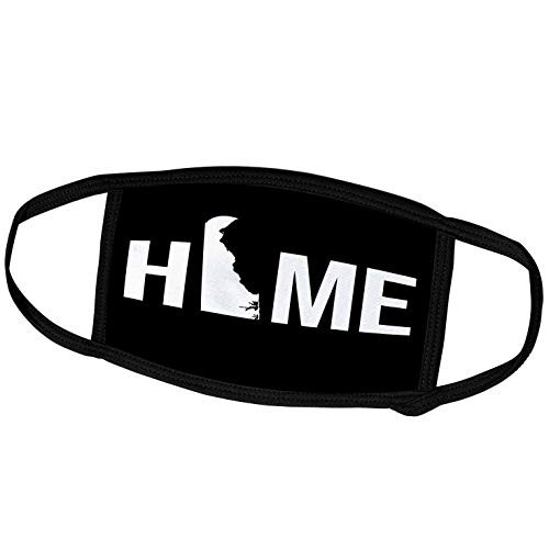 3dRose Stamp City - Typography - Home with Delaware State as The O. Black Background. - Face Masks -fm-323932-2-