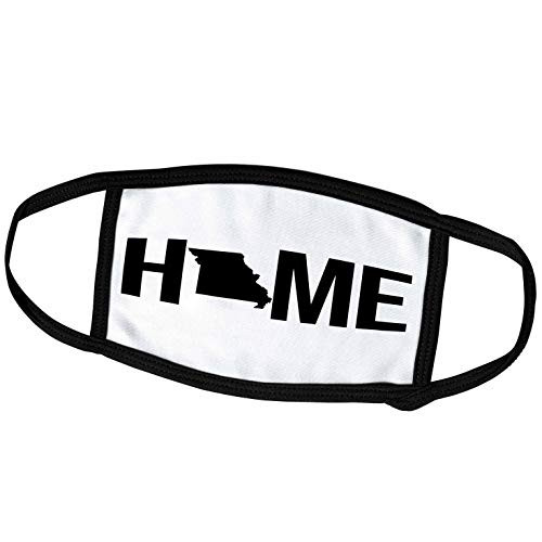 3dRose Stamp City - Typography - Home with Missouri State as The O. White Background. - Face Masks -fm-324103-2-