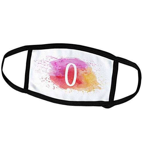 3dRose Stamp City - Typography - Monogram Letter O Inside a Pink red and Yellow Paint Splash. - Face Masks -fm-324809-3-