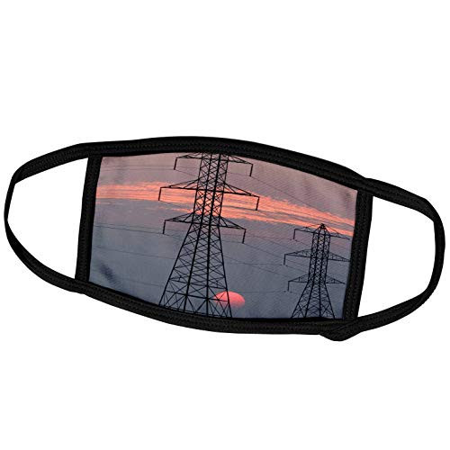 3dRose Danita Delimont - Energy - High Voltage Electric Lines Boise Idaho - US13 DFR0928 - David R. Frazier - Face Masks -fm-90060-1-