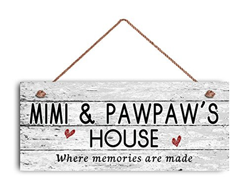 Augus Church Mimi and Pawpaw's House Sign Where Memories are Made Distressed Style Gift for Grandparents Indoor Outdoor 6" x 14" Sign Wooden Sign. Augus Church Mimi and Pawpaw's House Sign Where Memories are Made Distressed Style Gift for Grandparents Indoor Outdoor 6" x 14" Sign Wooden Sign.