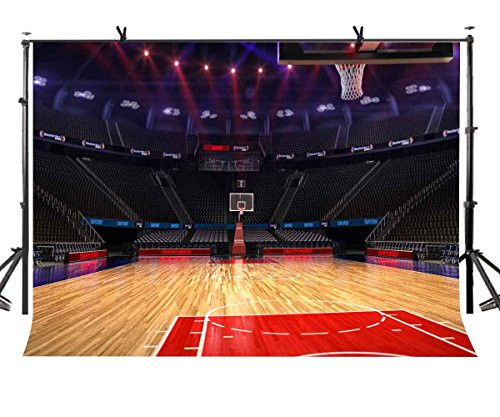 LYLYCTY 7X5ft Basketball Court Backdrop High-end Luxury Indoor Basketball Court Sports Theme Photography Backdrop Sports Club Photography Background Props Show Wallpaper LYLX399