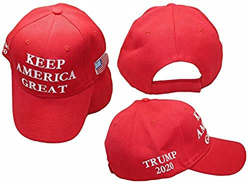 K's Novelties Trump Keep America Great Red Trump 2020 USA Flag On Side Embroidered Cap -TOPW- K's Novelties Trump Keep America Great Red Trump 2020 USA Flag On Side Embroidered Cap -TOPW-
