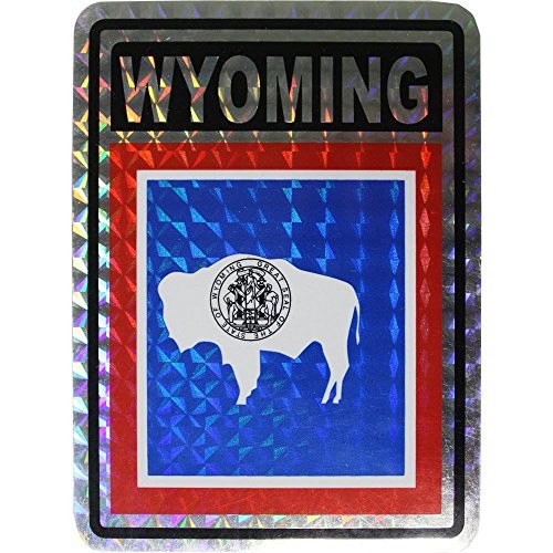 K's Novelties Wholesale Lot 6 State of Wyoming Flag Reflective Decal Bumper Sticker
