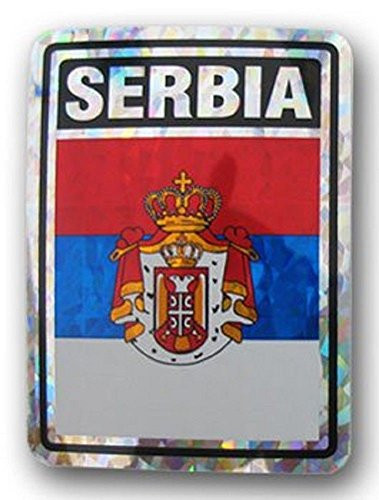K's Novelties Wholesale Lot 6 Serbia Country Flag Reflective Decal Bumper Sticker
