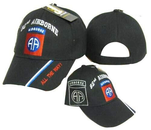 K's Novelties 82nd Airborne All The Way Black Baseball Embroidered HAT USA Army Vet Cap K's Novelties 82nd Airborne All The Way Black Baseball Embroidered HAT USA Army Vet Cap