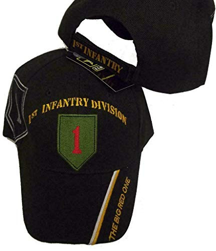K's Novelties 1st Infantry Division Baseball Style Embroidered HAT Black USA Army us Cap