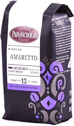 PapaNicholas Coffee Ground Coffee, Amaretto, 12 Ounce