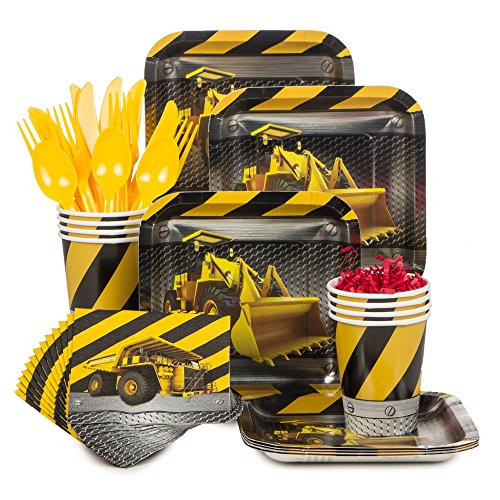 Construction Standard Tableware Kit (Serves 8) by Costume SuperCenter