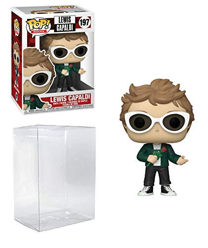 Lewis Capaldi Pop 197 Pop Rocks Lewis Capaldi Vinyl Figure -Includes Compatible Ecotek Plastic Pop Box Protector Case-