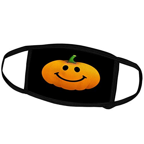 3dRose Orange Pumpkin Smiley face on Black - Cute Happy Halloween Jack o. - Face Masks -fm-123154-2- 3dRose Orange Pumpkin Smiley face on Black - Cute Happy Halloween Jack o. - Face Masks -fm-123154-2-