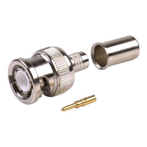 -4 CONNECTORS- BNC Male Coax Connector for 50 Ohm RG8U RG-213 Belden 9913 and Times Microwave LMR-400 Coaxial Antenna RF Cable - Coaxial Cable Crimp Connector