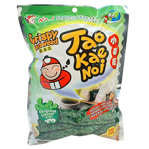 Tao Kae Noi Crispy Seaweed Tom Yum Goong 1.27 oz -Pack of 6- -Original Flavor Pack of 3-