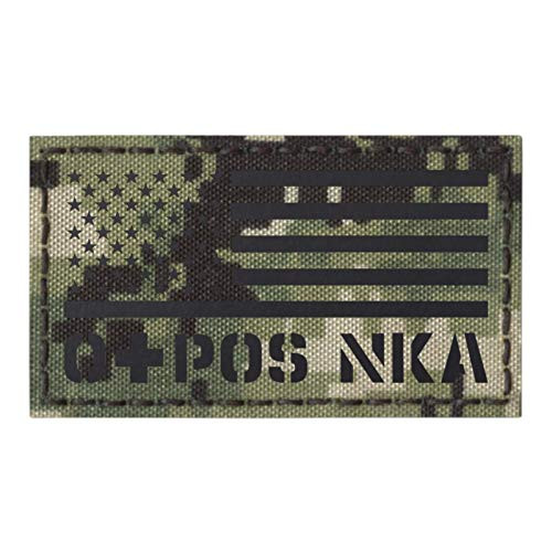 IR USA Flag OPOS O plus Blood Type AOR2 NWU Type III NKA NKDA Infrared Tactical Morale Hook and Loop Patch