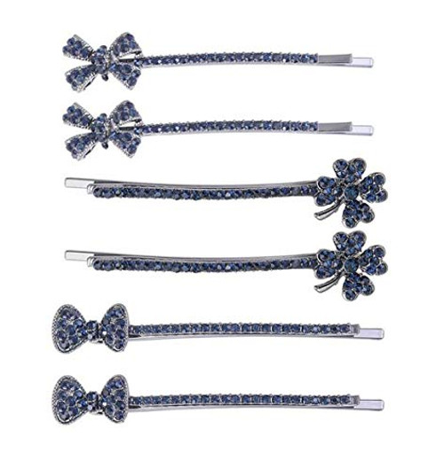 6PCS Women Lady Rhinestone Flower Butterfly Graphics Hairpin Side Clip Bobby Pin Crystal Hair Clips Hair Accessories -E- 6PCS Women Lady Rhinestone Flower Butterfly Graphics Hairpin Side Clip Bobby Pin Crystal Hair Clips Hair Accessories -E-