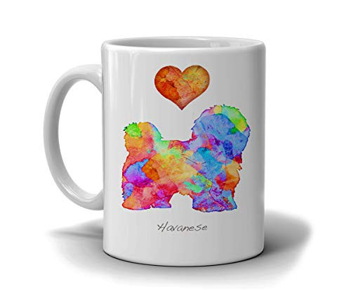 Havanese Dog Breed Mug by Artist Dan Morris Personalize with Dog Name Two Sizes