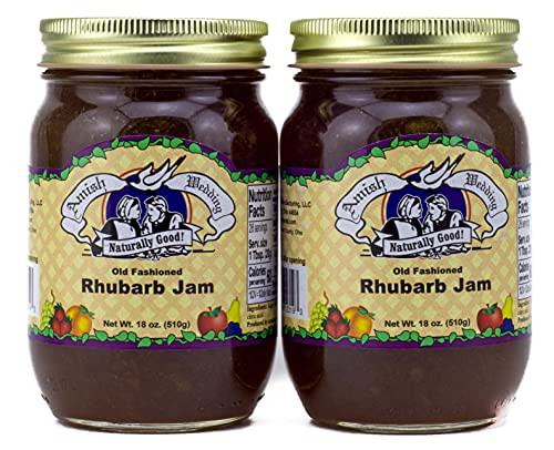 Amish Wedding Old Fashioned Rhubarb Jam 18 Ounces -Pack of 2-