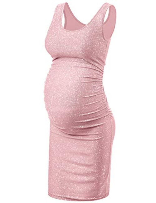 KIM S Maternity Dress Maternity Dress for Baby Shower Pink L