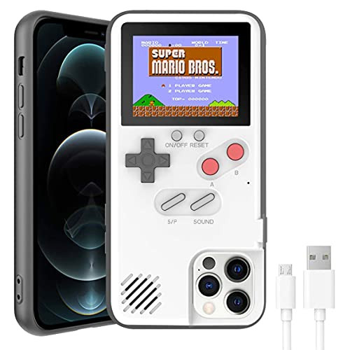 VKSG Gameboy Case for iPhone Retro 3D Phone Case Handheld Game Console with 36 Classic Game Full Color Display Shockproof Video Game Phone Cover for iPhone 6P-6SP-7P-8P -White-