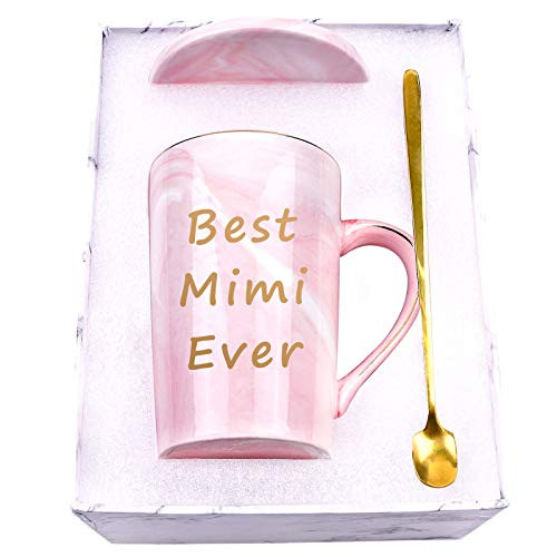 Best Mimi Ever Mug Mimi Coffee Mug Mimi Gifts Mothers Day Gifts for Mimi Grandma from Granddaughter Grandkis Grandson 14 Ounce Gift Box Pink