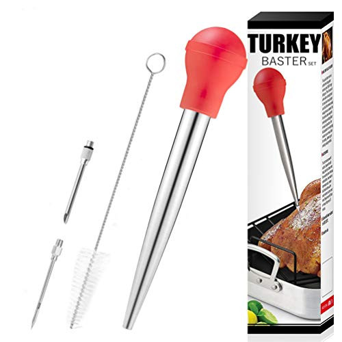 Turkey Baster Baster set of 4 Baster syringe needles and Cleaning Brushred